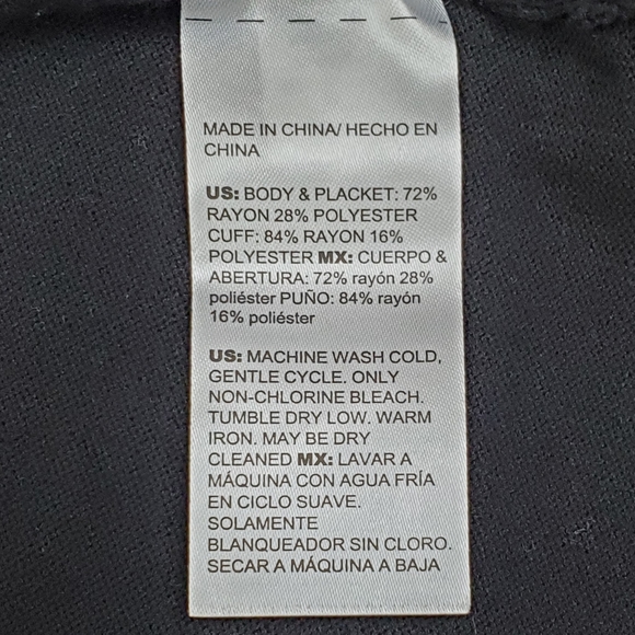 Chicos size S spun rayon big polka dot print open cardigan black knit grandma - Picture 11 of 12